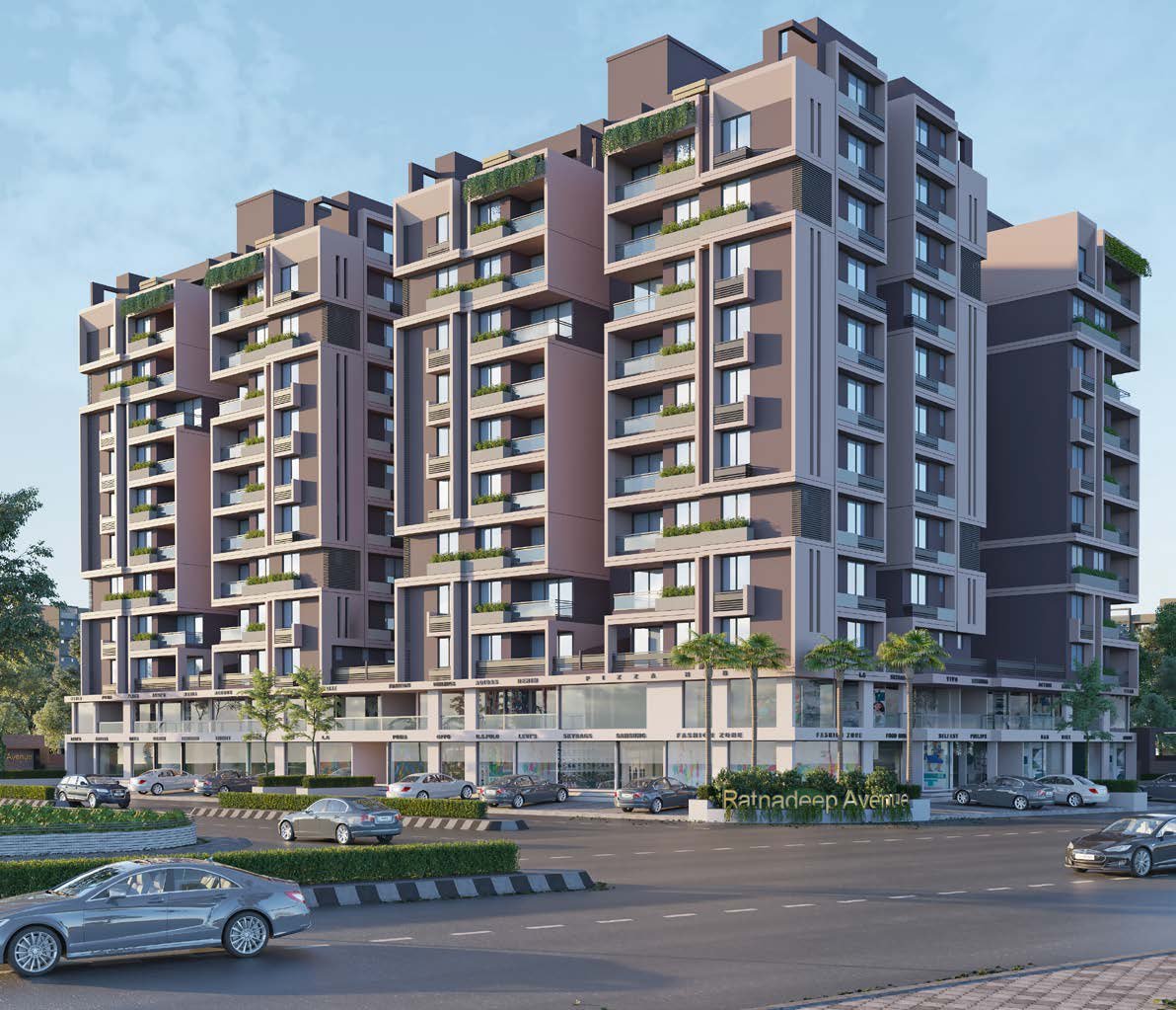 Ratnadeep Avenue, a mixed-use project by Pathway Design Studio in Ranip, Ahmedabad