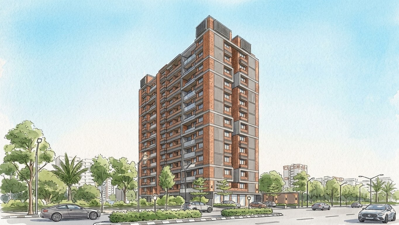 RJ Pearl, a mixed-use project by Pathway Design Studio in Zundal, Gandhinagar