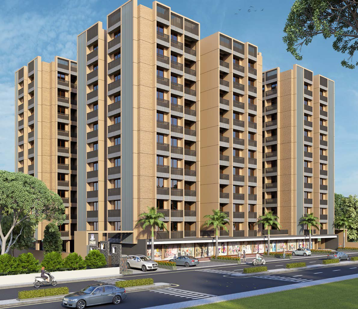 Spandan Heights, a mixed-use project by Pathway Design Studio in Ranip, Ahmedabad