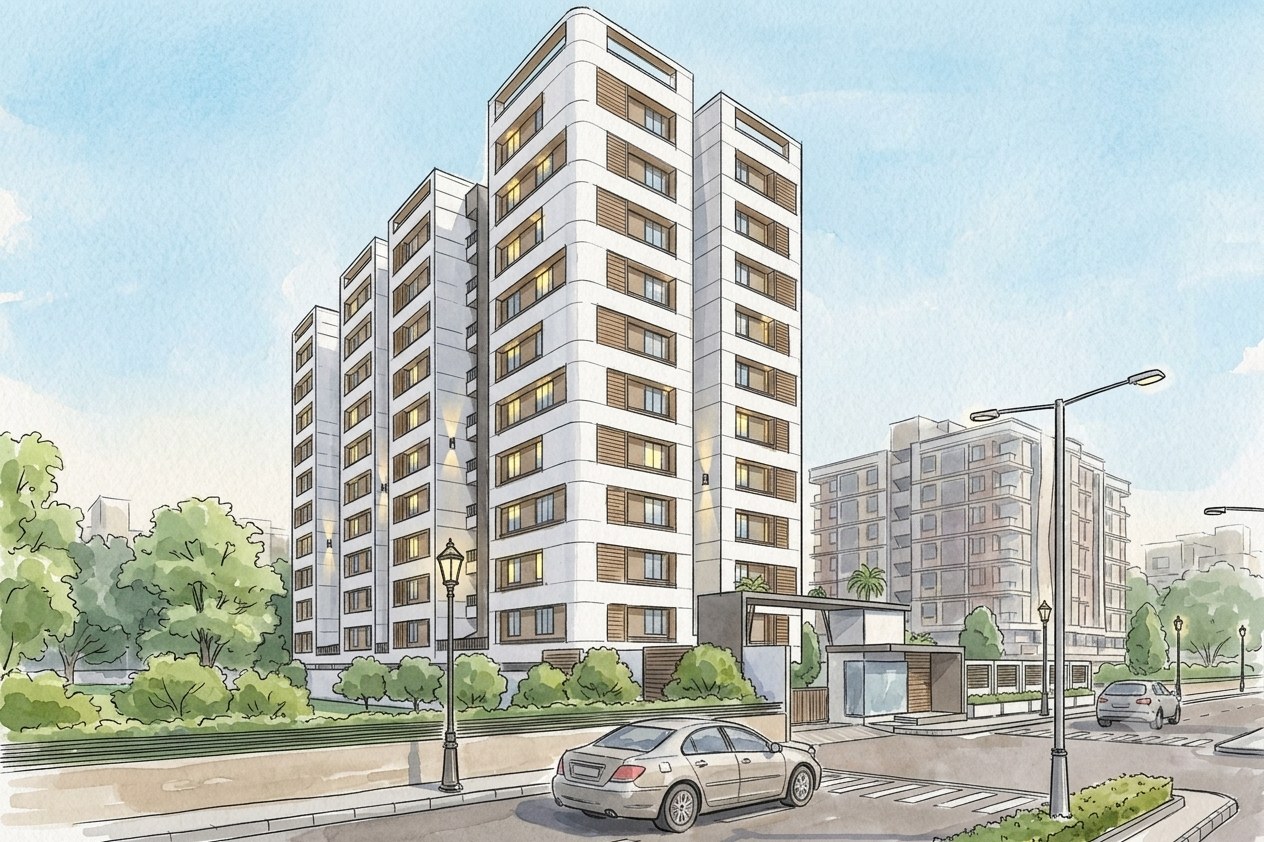 Vivan 79, a residential project by Pathway Design Studio in Zundal, Ahmedabad